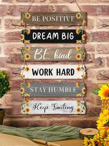 1 buah Plakat Dinding Inspiratif, Dekorasi Kutipan Motivasi Gaya Bunga Matahari, Cocok untuk Kantor, Kamar Tidur, Ruang Tamu - MultiWarna - View 1