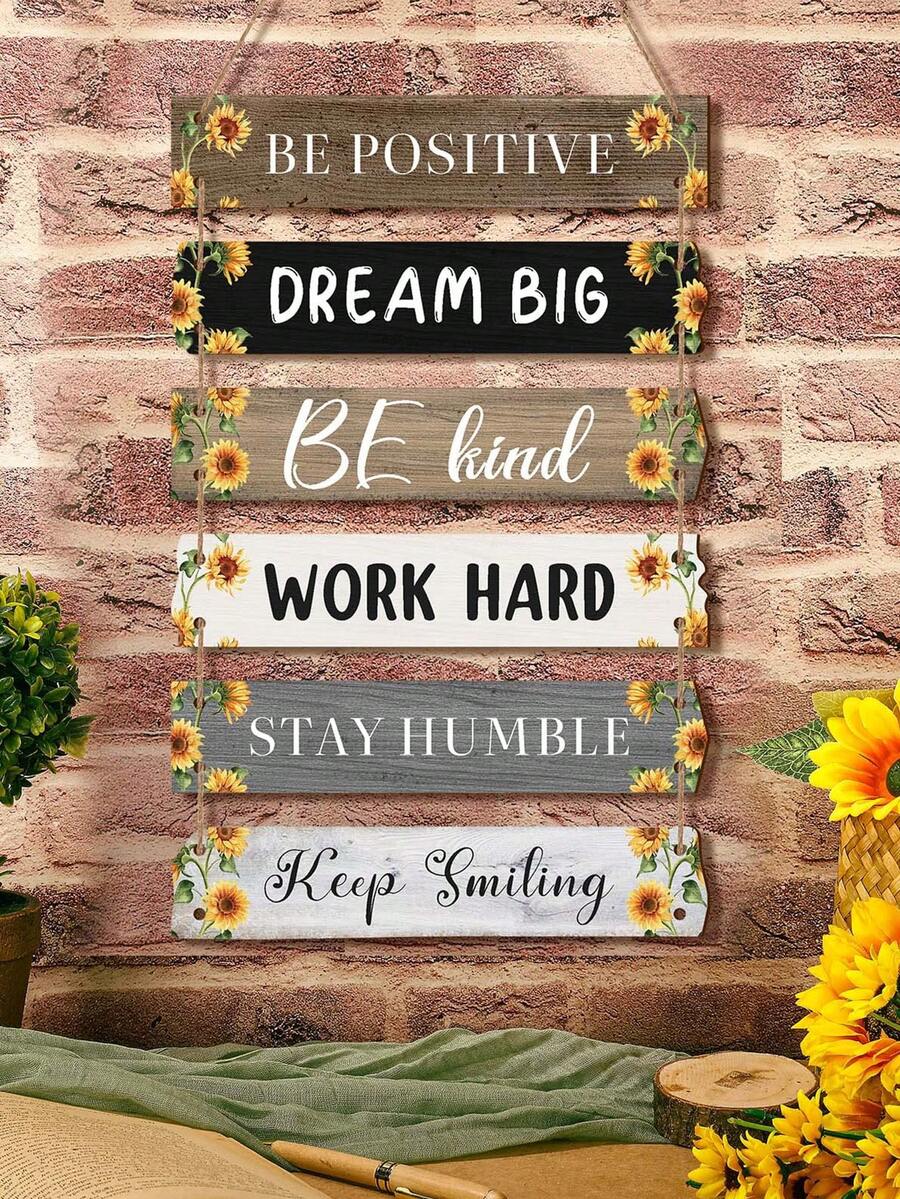 1 buah Plakat Dinding Inspiratif, Dekorasi Kutipan Motivasi Gaya Bunga Matahari, Cocok untuk Kantor, Kamar Tidur, Ruang Tamu - MultiWarna - View 1