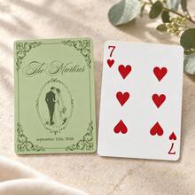 1pc Personalized Custom Wedding Poker Cards,Custom Names Date Vintage Couple Sketch Playing Cards,Wedding Favor Souvenir Gift,Wedding Table Decoration - Multicolor - View 12