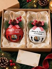 1pc Personalized Photo Memorial Bell Christmas Ornament, Custom Text In Memory Of Loved One Metal Bell,Jingle Bell Ornament 2026,Christmas Tree Hanging Decoration, Bereavement Sympathy Remembrance Keepsake Gift,Christmas Gift - Multicolor - View 8