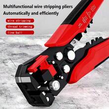 1 buah Alat Pengupas Kabel Otomatis untuk Tukang Listrik, Multifungsi untuk Mengupas Kabel Ukuran 24-10AWG/0.2-6mm², Pengupasan, Pengelupasan, Penjepitan, Pemotongan Kabel Cepat, Cocok untuk Teknik Elektro, Instalasi Rumah atau Perawatan Peralatan, Juga Disebut Pengupas Kabel, Pemotong Kabel - Merah - View 3