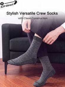 5 Pairs Men's Comfortable Breathable Business Mid-Calf Socks, New Style For All Seasons, Suitable For Daily Wear, Minimalist Formal Socks For Daily Outings And Gifts - Multicolor - View 4