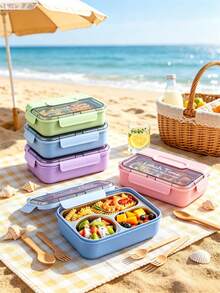 1 buah Kotak Makan Siang, Set Perlengkapan Makan Siang Portabel, Kotak Bento Stainless Steel 720ml dengan Sekat, Wadah Makanan dengan Garpu dan Sendok, Wadah Penyimpanan Makanan yang Dapat Digunakan Kembali, Perlengkapan Kembali ke Sekolah, Paket Makan Siang Harian Siswa, Pengatur Makanan Sekolah, Kotak Makanan Portabel - MultiWarna - View 6