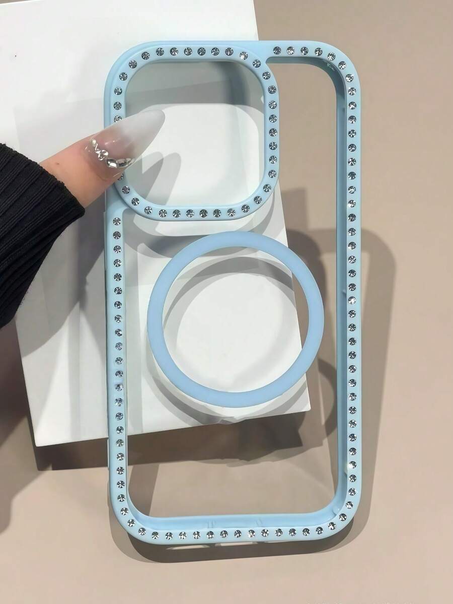 粉色時尚奢華水鑽鑽石邊框亮片創意設計 3D 個性化透明全包防摔手機保護殼，適用於 iPhone 15/15 Pro Max/15 Pro/15 Plus/11/12/13/14/16 Pro Max/XS/XR/11 Pro/11 Pro Max/12 Pro/12 Pro Max/13 Pro/13 Pro Max/7 Plus/14 Pro/14 Pro Max/14 Plus/16 Pro/16 Plus/7 Plus/8 Plus/8/SE2