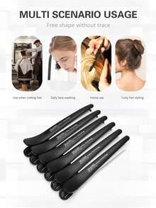 6 Buah Jepit Rambut Profesional untuk Membagi Rambut, Jepit Rambut Salon Tanpa Bekas untuk Memotong, Mewarnai, dan Menata Rambut - MultiWarna - View 3
