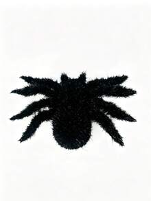 1pc Halloween New Black Large Plush Spider Hair Clip Creative Funny Decorative Hair Accessory - Multicolor - View 4