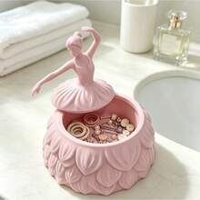 1pc Large 3D Printed Ballet Dancer Jewelry Storage Box With Lid, Multi-Functional Decorative Trinket Container, Creative Desktop Ornament, Perfect Holiday Gift For Women - Multicolor - View 2