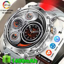 KENPANG Rugged Sports Smart Watch For Men, 1400mAh Massive Battery, Built-In Dual-LED Flashlight, 1.7-Inch Large Screen, IPX8 Waterproof, 100+ Sports Modes, 24/7 Health Monitoring, Sleep Step Tracker, Men's Fitness Tracker, IOS Android - View 15