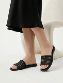 Women Flat Sandals - Black - View 3