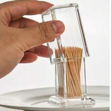 4 Packs PMMA Toothpick Holder, Transparent Acrylic Toothpick Holder, Simple Transparent Toothpick Holder, Elegant And Clean, Suitable For Home Kitchen Storage, Creative Portable Toothpick Holder - View 2