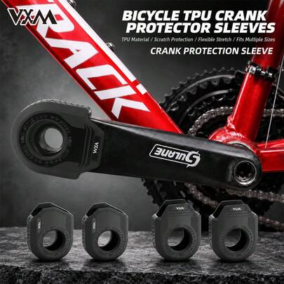 VXM 1 Pair Bicycle TPU Crank Arm Protector, MTB Road Bike Anti-Scratch Crank Arm Protective Cap