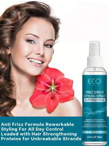 ECO FINEST Frizz Shield Anti-Frizz Styling Spray, Penata & Pelindung Rambut, Ringan & Alami, Menutrisi & Berkilau, Cocok Untuk Semua Jenis Rambut, Terutama Rambut Kering, Keriting, yang Diwarnai dan Rambut Kusut, 100ml - Semprotan Penata Rambut - View 5