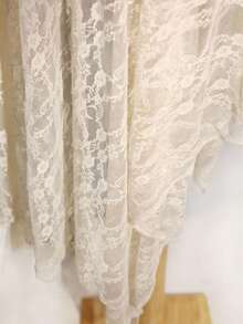 HHMC 1pc Apricot Lace Fabric, Suitable For Dresses, Clothing And Handmade Accessories; Hollow Embroidery Mesh; Soft Material; DIY Sewing Fabric; 150cm Wide - Multicolor - View 5