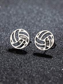 1Pair New Sports Small Volleyball Earrings Stainless Steel Fashion Sports Jewelry - GED241 - View 3