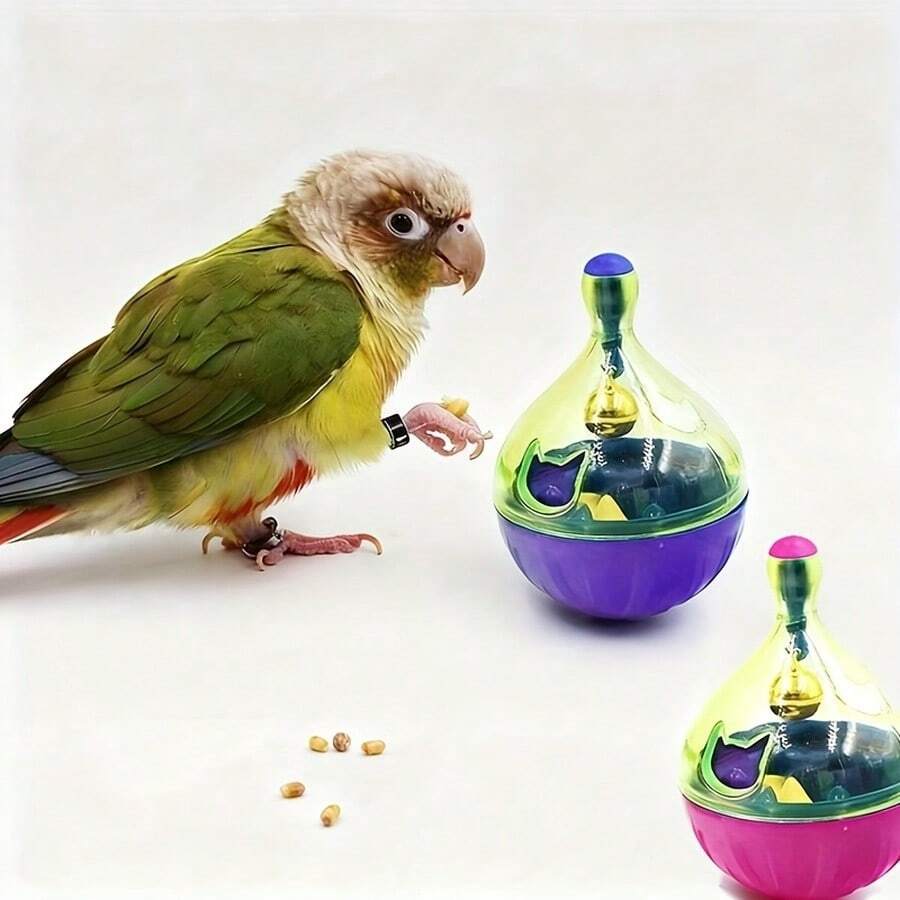 Mainan Ayun Interaktif untuk Burung - Bola Makan dengan Lonceng | Anti Gigit, Bahan Tahan Lama | Mengurangi Kebosanan dan Perilaku Merusak Burung Beo | Cocok untuk Burung Parkit, Kakatua, dan Lovebird (Burung Beo Kecil hingga Sedang)