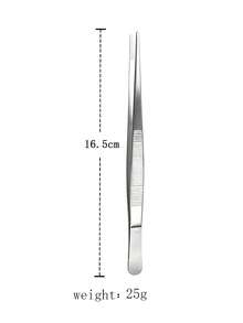 1/3Pcs Stainless Steel Plating Tweezers Set, 6.3-Inch Kitchen Chef Tweezers With Straight And Curved Tips, Food Presentation Tongs For Cooking, Baking, Cake Decorating And Dessert Plating - Multicolor - View 12
