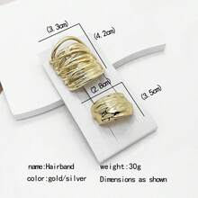 3pcs Korean Style Silver Ponytail Buckle Hair Tie Low Ponytail Fixing Tool Delicate Hair Clip Simple Women's Hair Claw - Gold - View 7
