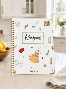 1pc Recipe Keeper Notebook, Spiral Cookbook For Favorite Recipes, Ingredients, Cooking Steps & Meal Notes, Kitchen Organizer, Office Decor And Accessories, Halloween Notebook, Nurse Essentials, Bible Study Materials - B5 Recipe Notebook - View 2