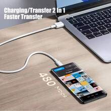 Kabel Charger Cepat USB-C ke USB-C PD 1M 60W Kompatibel dengan Apple 17 Pro Max 16 15 Plus 14 13 12 11 X XS Kabel Pengisian Cepat Tipe C - View 7
