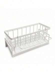 Minimalist Automatic Tilting Drain Tray Sink Organizer Rack, Suitable For Women, Men And Home Cooks, Dish Drying Rack, Can Hold Sponge, Brush And Soap, Essential Minimalist Kitchen Home Storage Accessory - Multicolor - View 11