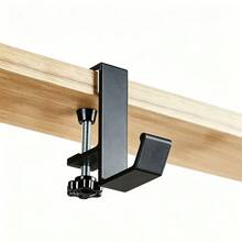 No-Drill Desktop Hook, Heavy-Duty Metal Clamp-Style Hanging Rack, Suitable For Office And Home Storage, Adjustable Screw-Fixing Bracket - Hook - View 12