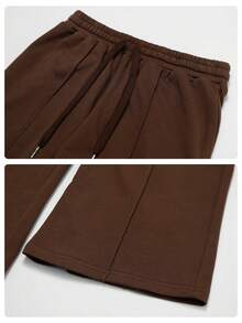 MFVIM Women's Autumn/Winter New Fitted Top + Wide Leg Pants 2-Piece Set, Versatile Soft Fabric - Coffee Brown - View 11