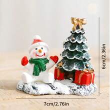 1pc Christmas Resin Snowman Old Man Decoration, Home Desktop Ornament, Creative Christmas Atmosphere Decor - Multicolor - View 14