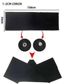 1pc Muslim Women Quick Dry Sports Hijab Plain Bathing Hijab For Veiled Women Solid Long Rectangular Scarf Snap Button Design 160*55CM - Black - View 2