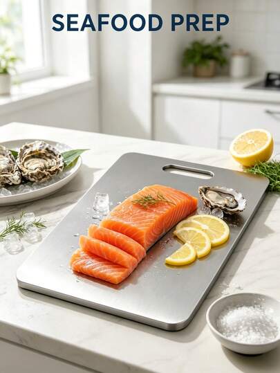 3pcs/1pc High Quality Stainless Steel Double-Sided Cutting Board - Thick, Mold-Resistant, Suitable For Kitchen And Restaurant Use, Easy To Clean With Water