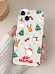 1pc Cute Merry Christmas Santa Reindeer Snowman Print Phone Case,Compatible With IPhone 18 Pro Max 17 Pro Max 16 Pro Max 15 Pro Max 14 Pro Max & 11/12/13/14/15/16/17/18 Pro/Plus - Multicolor - View 5