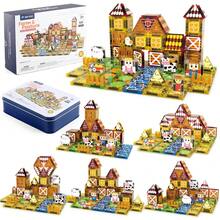 100Pcs Farm Magnetic Tiles Toy For Kid,Magnetic DIY STEM Block Set,Brain Game Educational Toy For Child,Size 3.75cm Mini Magnet Building Block Toy - Multicolor - View 7