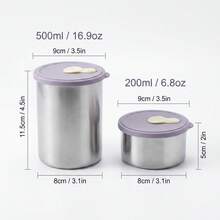 304 Stainless Steel Food Container, Stackable Refrigerator Sealed Fresh-Keeping Box, Fruit And Vegetable Meat Storage Box With Lid, Large Capacity Food Preservation Box, Suitable For Kitchen Food Storage And Organization - Multicolor - View 26