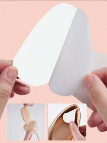 QKC 2pcs T-Shaped Thick Anti-Slip Heel Pads, Self-Adhesive Heel Grips For Men And Women Shoes, Anti-Slip, Anti-Blister, Heel Protection - Beige - View 2