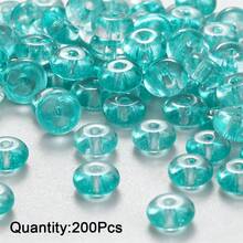 200pcs 3*6mm Colorful Transparent Glass Beads Spacer Beads DIY Jewelry Making Accessories For Necklace Bracelet Pendant Loose Beads - Transparent Abacus Glass Beads - View 14