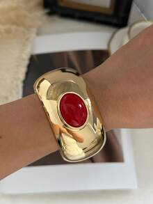 European Exaggerated Layered Wide Bangle Bracelet, Minimalist Fashion Casual, For Daily Wear - Wide Round Bracelet - View 14