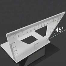 45 90 Degree Angle Ruler Multifunctional Aluminum Alloy Marking Gauge Accurate Square Design Marking Gauge Carpenter Tool - Silver - View 1
