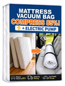 Moving & Storage Vacuum Storage Bag For Mattress, Extra Large Double Memory Foam Latex Spring Mattress Cover, With 4500Pa 1500mAh USB Rechargeable Electric Pump, Sealable Compression Protection Bag, Suitable For Self-Storage & Returns, Space-Saving - View 13