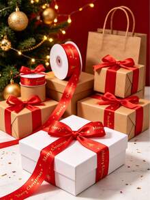 10 Yards/Roll Christmas Gift Party Baking Box Decoration Sealing Ribbon, Woven Ribbon Packaging Decoration Bow Ribbon, Premium New Style - View 5