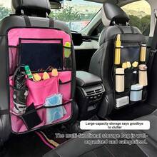 1pc Car Storage Hanging Bag, Car Seat Back Storage Pouch, Simple Portable Large Capacity Organizer, Black/Khaki/Rose Red Multiple Colors Available - A - View 12