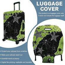 1PC / Flat Print Design / Luggage Cover (Only Luggage Cover, Not Including Luggage) / Suitable For 20 To 28 Inch Luggage / Made Of Thickened Fabric / Essential Accessory For Your Travel And Checked Luggage. - Multicolor - View 13
