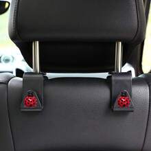 2/4pcs Cute Seven-Star Ladybug Car Headrest Hooks, Cartoon Ladybug Seat Back Hanging Rack, Multi-Functional Bag & Shopping Bag Storage Hooks, Universal Car Interior Storage Accessories, Red Insect Car Decor - A - View 5
