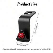 2/4pcs Cute Seven-Star Ladybug Car Headrest Hooks, Cartoon Ladybug Seat Back Hanging Rack, Multi-Functional Bag & Shopping Bag Storage Hooks, Universal Car Interior Storage Accessories, Red Insect Car Decor - A - View 6