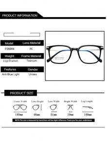 A New Vintage Ultra-Lightweight Titanium Alloy Eyeglass Frame For Men Business Big Square Frame Brand Design Flat Lenses Glasses Unisex - A - View 4