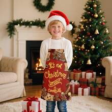5 Packs Kids Apron With Cute Christmas Pattern Design For Girls Boys, Children Art Painting Aprons Kitchen Classroom Cooking Baking , DIY Party - Multicolor - View 1
