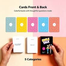 SMILE TALK Couples Icebreaker Conversation Card Game, 52 Fun Icebreaker Question Cards, Help Deeper Connection And Emotional Bond, Suitable For Date Night, Romantic Holiday Or Daily Conversation, Creative Gift For Boyfriend, Girlfriend, Husband Or Wife - Black - View 3