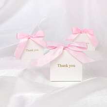 20/50pcs Exquisite Candy Gift Box, Gold "Thank You" Text | With Ribbon | Suitable For Birthday, Wedding, Mother's Day, Back To School, Valentine's Day And Other Occasions - Multicolor - View 7