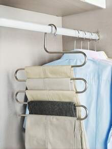 Gantungan Multifungsi Berbentuk S, Rak Penyimpanan Celana, Bahan Stainless Steel, Hemat Ruang, Cocok untuk Celana Panjang, Jeans, dan Syal; Cocok untuk Lemari Pakaian, Hotel, Asrama, dan Lainnya - MultiWarna - View 4