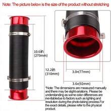 1 ống thông hơi ô tô kéo dài, ống dẫn khí nạp điều chỉnh được, ống nạp turbo, ống dẫn khí, nhiều màu Đen/Đỏ/Xanh dương/Bạc - A - Xem 7