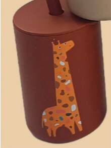 1pc Silicone Baby Straw Cup With Cute Printed Pattern, 180ml Large Capacity Water Cup Suitable For Baby Daily Drinking - Multicolor - View 8