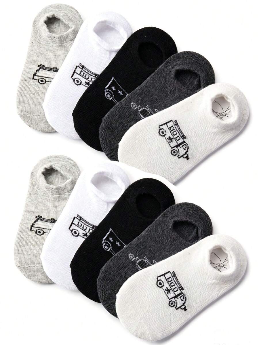10 Pairs Kids Cartoon Solid Color Short Socks Baby Socks - Multicolor - View 1